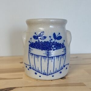 Artisan Blue and White Ceramic Pot